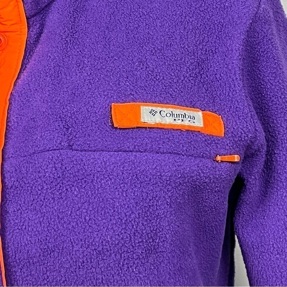 Columbia PFG Clemson Tigers fleece 1/2 snap pullover, size XS. - Picture 7 of 13